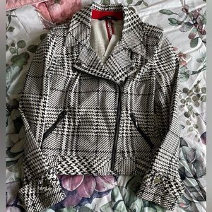 NEW White House Black Market Houndstooth Moto Jacket